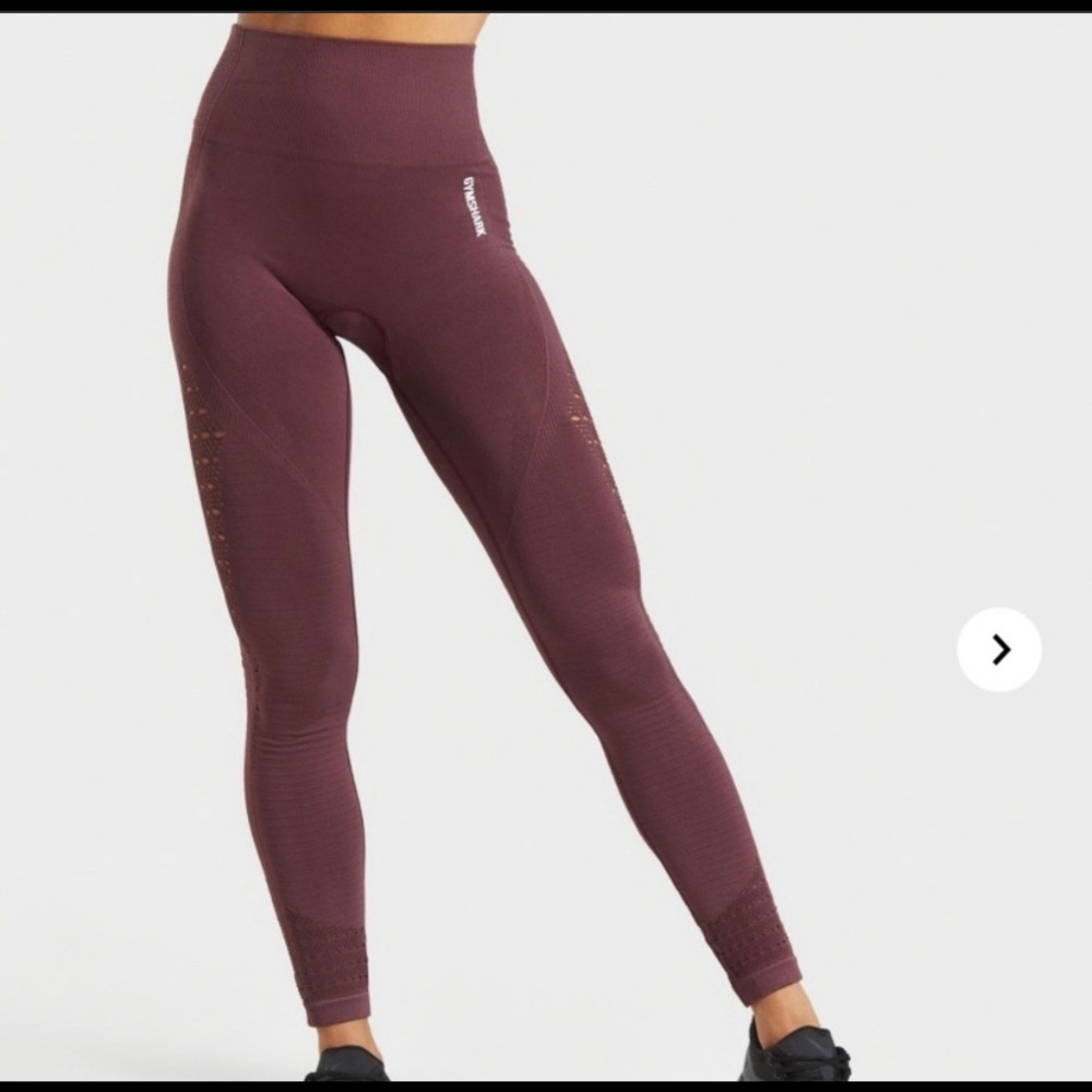GYMSHARK energy seamless leggings in Berry Red